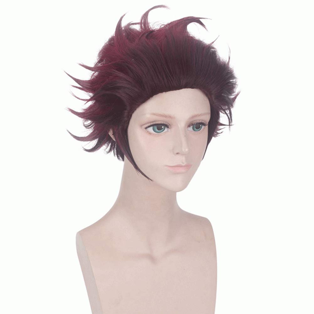 ٻҾ4 ͧԹ : ԡѹ ԡ ѹ ҺԦҵ Kamado Tanjiro Kimetsu no Yaiba or Demon Slayer Cosplay wig ԡΌ 