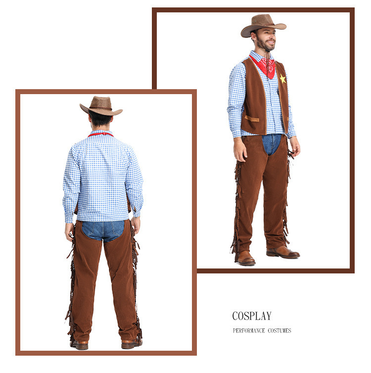 �ٻ�Ҿ���5 �ͧ�Թ��� : ++�������++�ش��Ǻ�¼���� �ش�������ͤ�Ǻ�� �شΌ�դѹ��� Western Cowboy Costume ��������� �������ǡ ��Ҿѹ�� ����͡�� �ҧࡧ˹ѧ��� �ش�����������ԡѹ��͹�ؤ �ҹ������ Halloween Rodeo Cowboy Cosplay Outfit ����˭����Ǥѹ���ᴹ���ѹ��