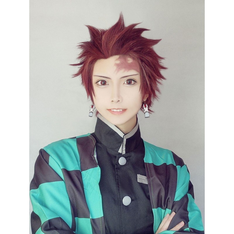 ٻҾ6 ͧԹ : ԡѹ ԡ ѹ ҺԦҵ Kamado Tanjiro Kimetsu no Yaiba or Demon Slayer Cosplay wig ԡΌ 