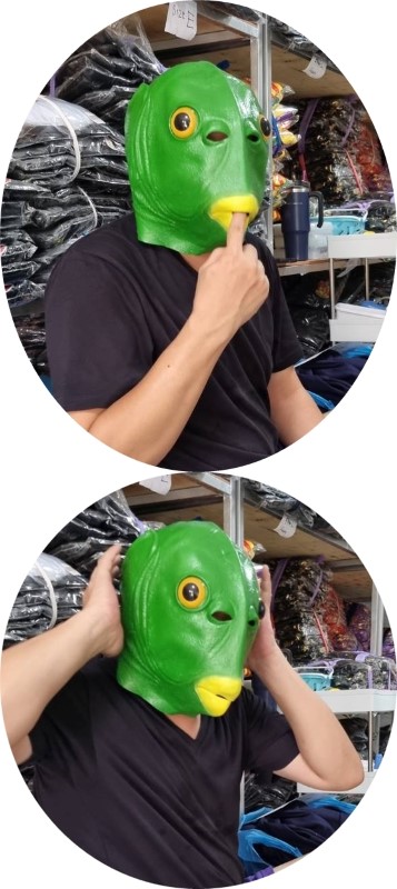 ٻҾ6 ͧԹ : 7C316 ˹ҡҡš ˹ҡҡ ˹ҡҡٴǴ Strange Fish Green Fish Mask Headgear Costume