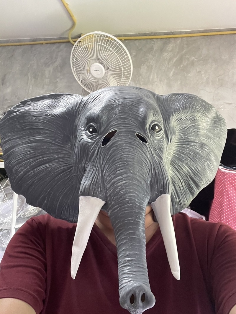 ٻҾ6 ͧԹ : 7C375 ˹ҡҡҧ ˹ҡҡǪҧ ˹ҡҡҧ ˹ҡҡ Elephant Head Rubber Mask Costumes